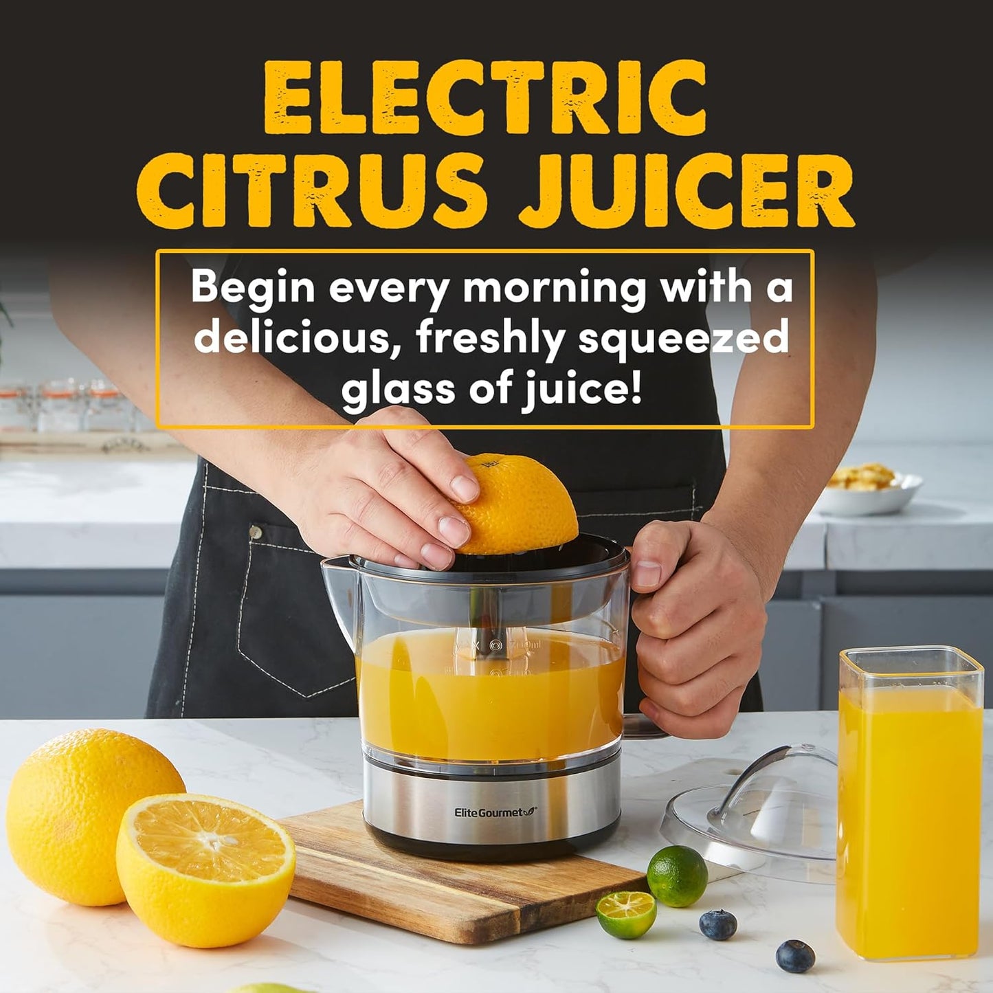 Elite Gourmet 24oz Electric Citrus Juicer, BPA-Free